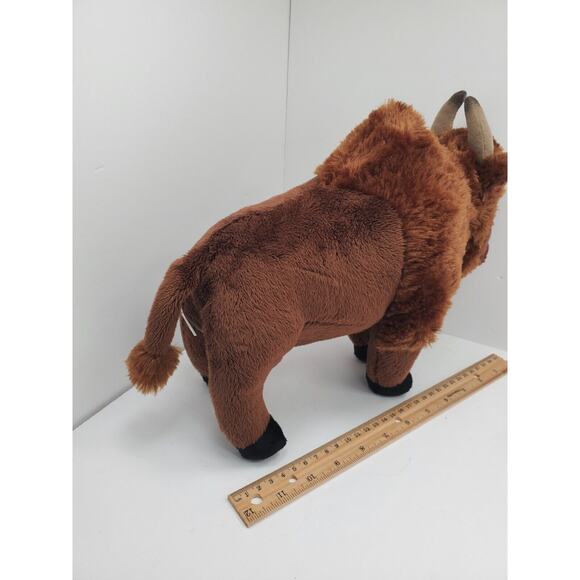 Wildlife Artist Inc Bison Plush 10" Brown Buffalo Realistic Stuffed Animal Toy - Picture 5 of 7